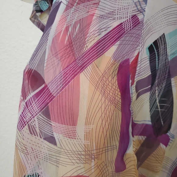 American Rag Sheer Brushstroke Patterned Blouse - Picture 5 of 7